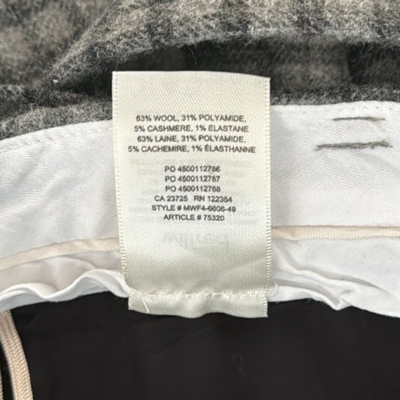 Aritzia Wilfred Grey Plaid Front Tie Wool Lined Pants Size 4 - Picture 10 of 10